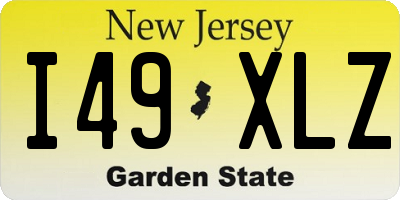 NJ license plate I49XLZ
