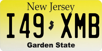 NJ license plate I49XMB