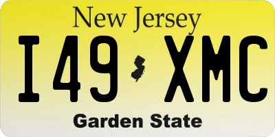 NJ license plate I49XMC