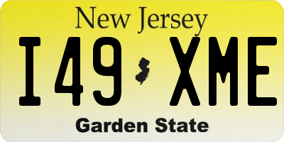 NJ license plate I49XME