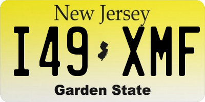 NJ license plate I49XMF