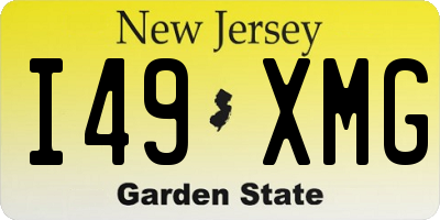 NJ license plate I49XMG