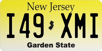 NJ license plate I49XMI