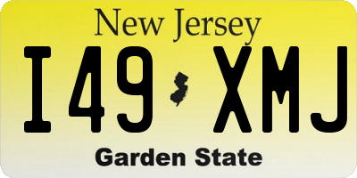 NJ license plate I49XMJ