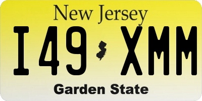 NJ license plate I49XMM