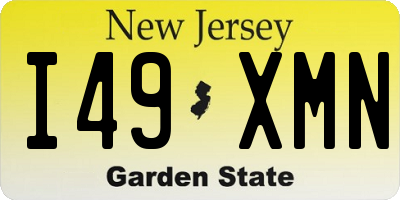 NJ license plate I49XMN