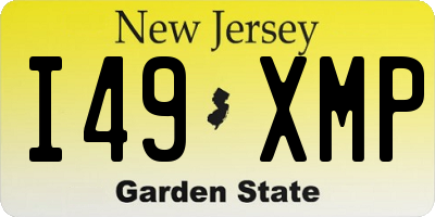 NJ license plate I49XMP