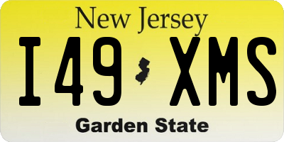 NJ license plate I49XMS