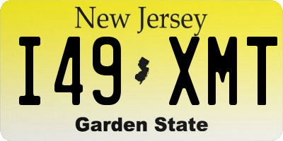 NJ license plate I49XMT