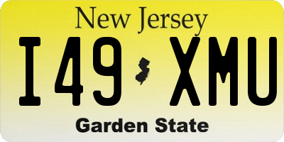 NJ license plate I49XMU