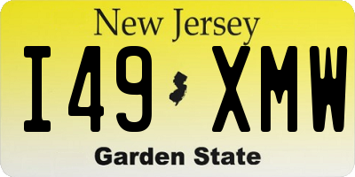 NJ license plate I49XMW