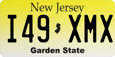 NJ license plate I49XMX