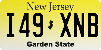 NJ license plate I49XNB