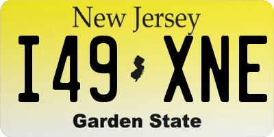 NJ license plate I49XNE