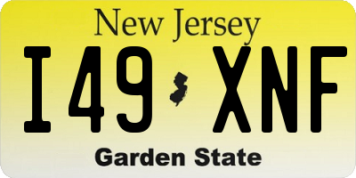 NJ license plate I49XNF