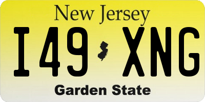 NJ license plate I49XNG