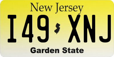 NJ license plate I49XNJ