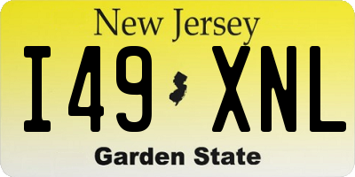 NJ license plate I49XNL