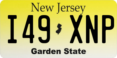 NJ license plate I49XNP