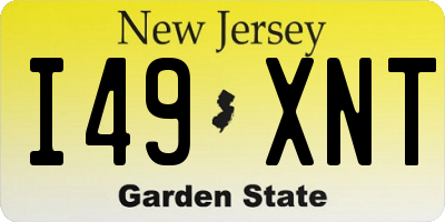 NJ license plate I49XNT