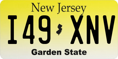 NJ license plate I49XNV