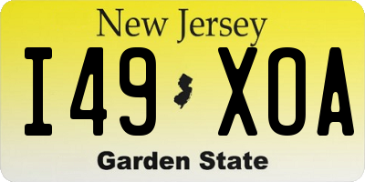 NJ license plate I49XOA