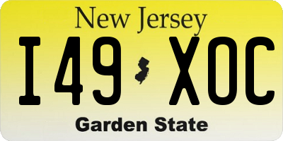 NJ license plate I49XOC