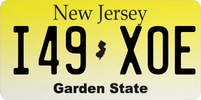 NJ license plate I49XOE