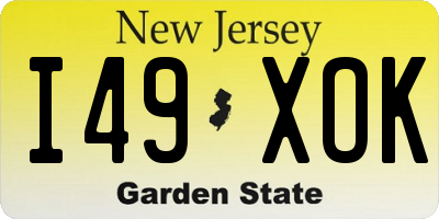 NJ license plate I49XOK