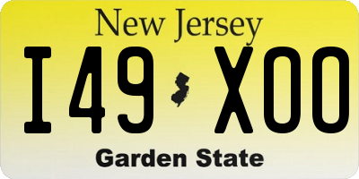 NJ license plate I49XOO