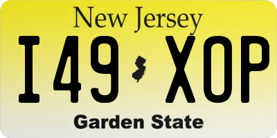 NJ license plate I49XOP