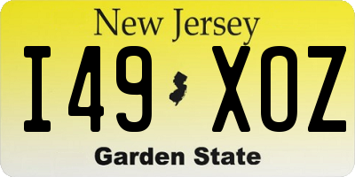 NJ license plate I49XOZ