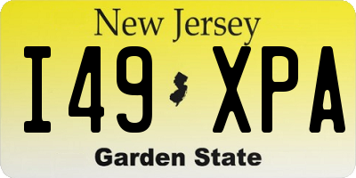NJ license plate I49XPA