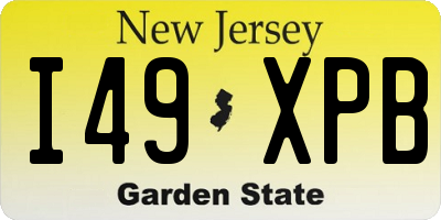 NJ license plate I49XPB