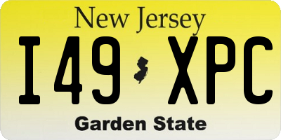 NJ license plate I49XPC
