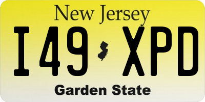 NJ license plate I49XPD