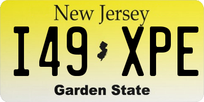 NJ license plate I49XPE