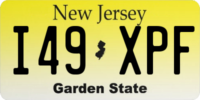 NJ license plate I49XPF