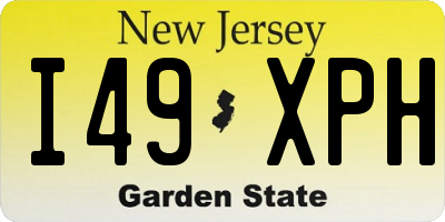 NJ license plate I49XPH