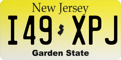 NJ license plate I49XPJ