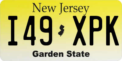 NJ license plate I49XPK