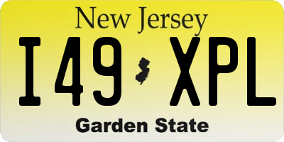 NJ license plate I49XPL