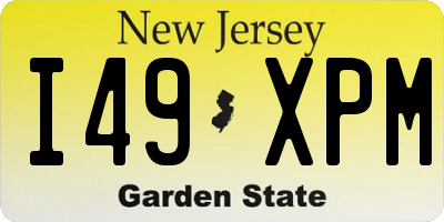 NJ license plate I49XPM