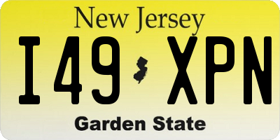 NJ license plate I49XPN