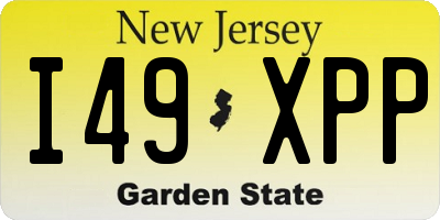 NJ license plate I49XPP