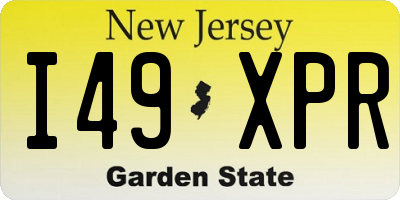 NJ license plate I49XPR