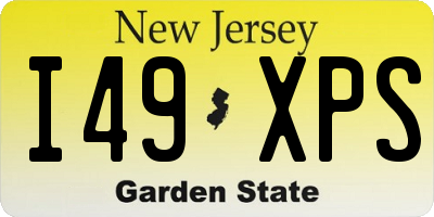 NJ license plate I49XPS