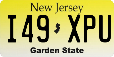 NJ license plate I49XPU