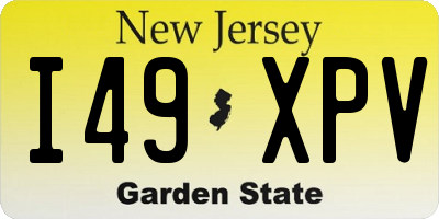 NJ license plate I49XPV