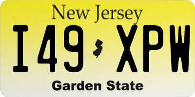 NJ license plate I49XPW